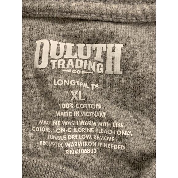 Duluth Trading Mens Gray 1/4 Button Pullover Longtail T Long Sleeve Pocket Sz XL - Picture 5 of 7